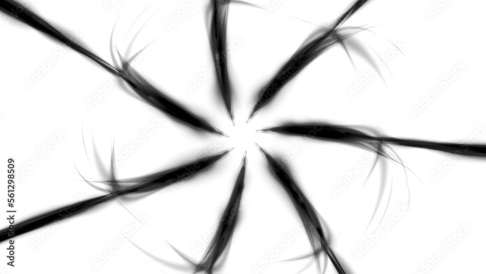Fototapeta premium Black and white glowing blurred light stripes in motion. Futuristic abstract wave, flare, glowing road light strips speed on isolated background.