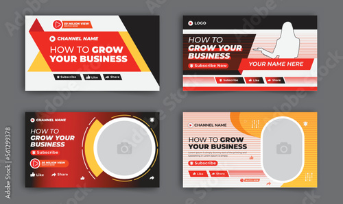 youtube thumbnail template design, video thumbnail template, web banner template, live stream video thumbnail, social media video thumbnail, promotion banner template design, Corporate video thumbnail