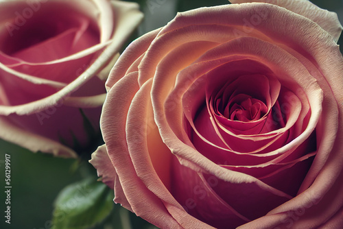  Extreme closeup of pink rose flowers