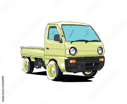 Illustration of isolated pick-up with green color vector design