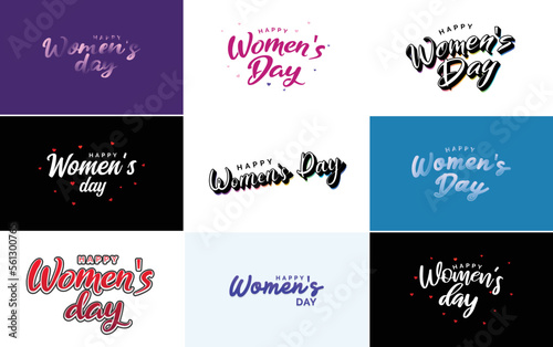 Set of cards with an International Women s Day logo
