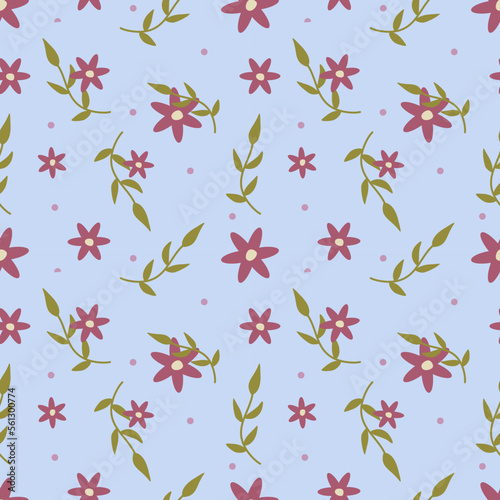 Wallpaper Mural flower seamless pattern Torontodigital.ca