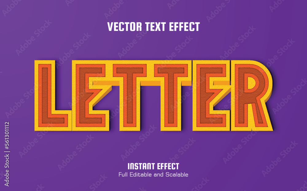 Letter 3D text effect with texture full editable Letter 3D text effect with texture full editable
