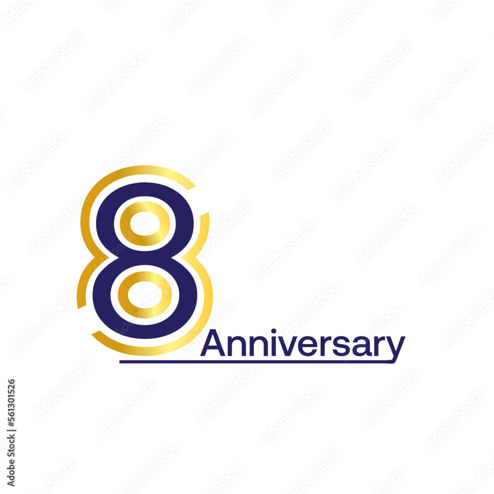8 year anniversary celebration logotype