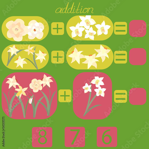 count the flowers in the picture and put the right number