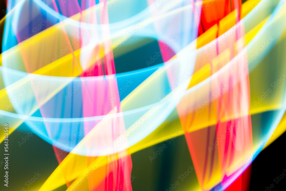 Neon Wavy Light Nightclub Background Swirls on Black Background Neon Wavy Light Nightclub Background Swirls on Black Background