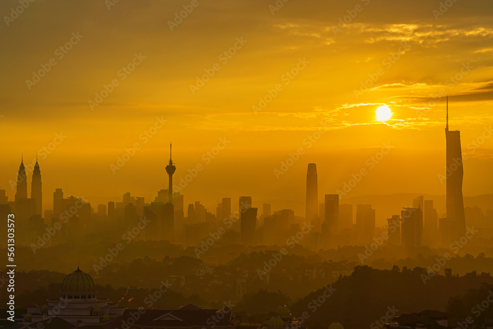 Kuala Lumpur cityscape during beautiful sunset moment