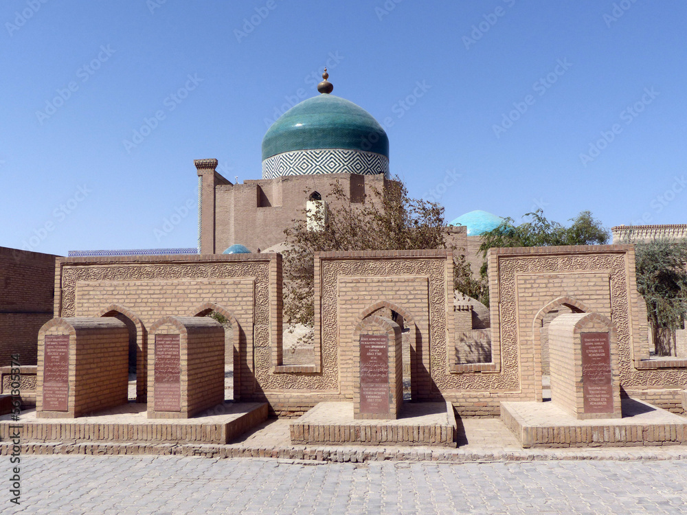 Fototapeta premium Tombs of famous poets in Khiva. 4 poets which where burried in Khiva mai 2016