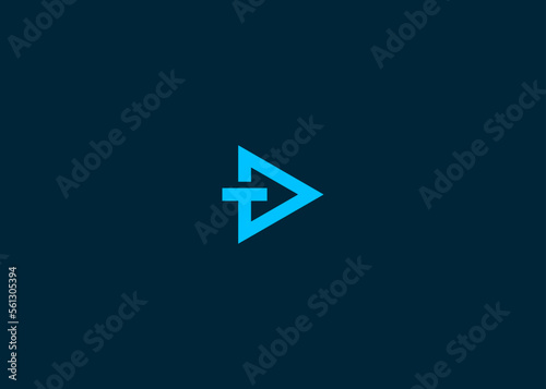 letter t play logo design vector illustration template