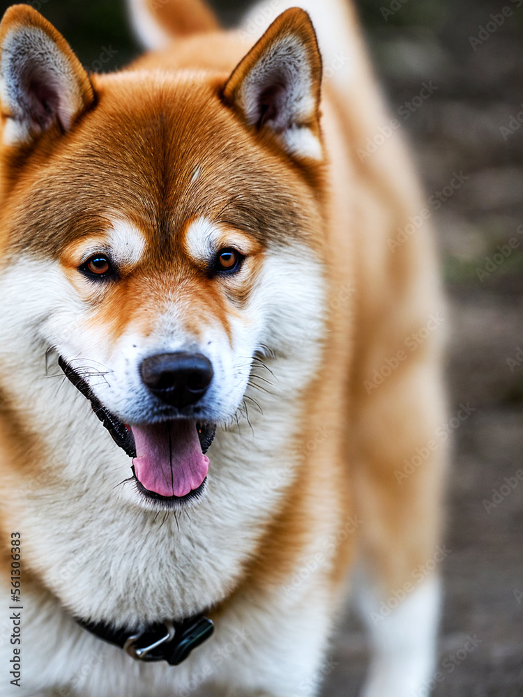 Macro photography of a Shiba inu dog