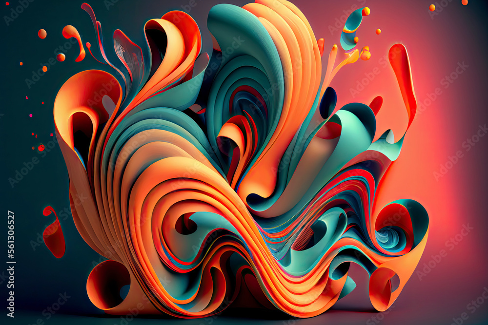Create living, fluid shapes such as waves, ribbons, or circles