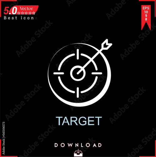 target icon vector . Business marketing management, target icons , simple, isolated, application , logo, flat icon for website design or mobile applications, 
UI  UX design Editable stroke. EPS10