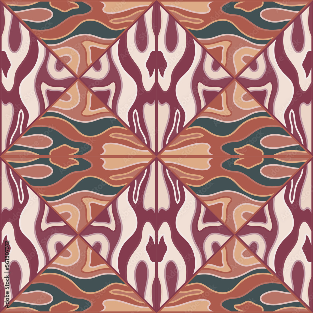 Hand drawn boho mosaic ornament. Kaleidoscope seamless pattern. Hand drawn boho mosaic ornament. Kaleidoscope seamless pattern.