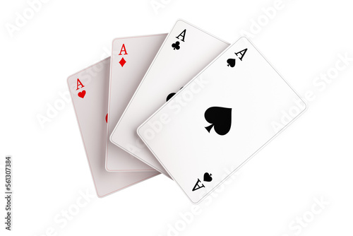 Poker Cards PNG 3D Illustration