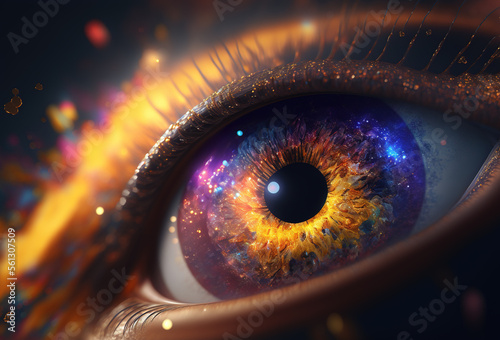 cosmos eye created with Generative AI technology
