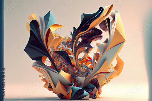 Modern geometric abstract artwork based on a dynamic technology