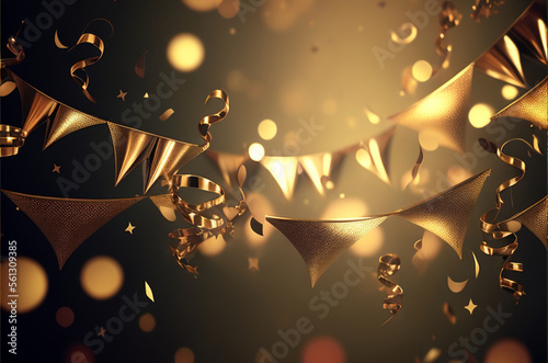 Fondo Dorado de Celebración Dorado - Gold color Celebration Background - Generative AI