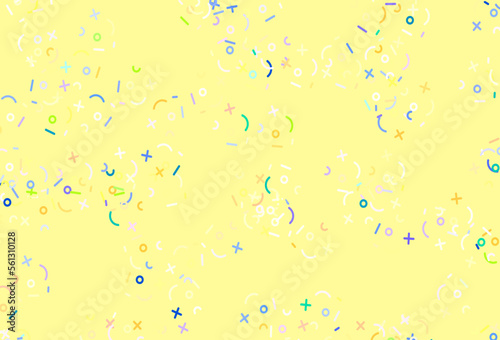Light Pink, Yellow vector pattern with Digit symbols.