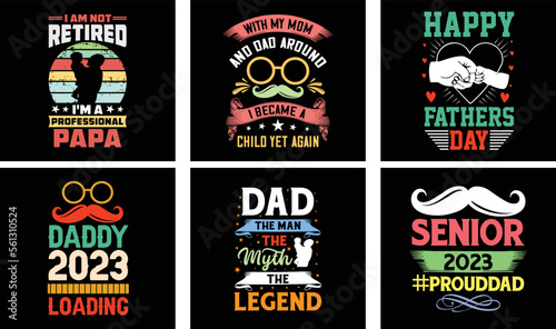 Father's Day T-shirt Design Bundle. Day t-shirt design vector. T-shirt Design Vector. Father's Day Vector Graphics