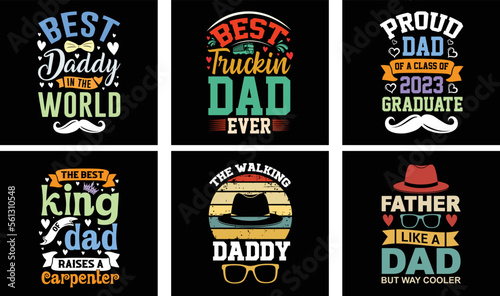Father's Day T-shirt Design Bundle. Day t-shirt design vector. T-shirt Design Vector. Father's Day Vector Graphics