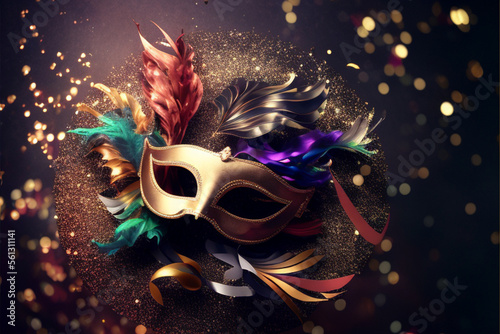 Fondo Máscara de Carnaval - Mask Carnival Background - Generative AI © Magic