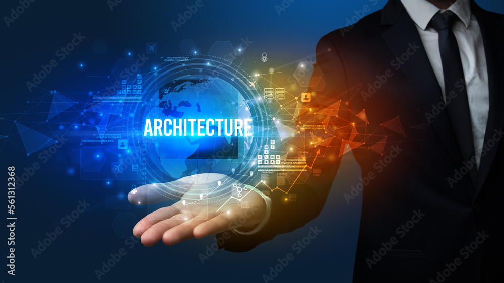 Elegant hand holding technology-related inscription Elegant hand holding technology-related inscription