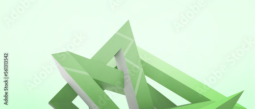 Creative idea Paper Cut of Futuristic Abstract Realistic 3d Minimal background. Business success for target Development concept on green background. Inspiration  copy space  digital -3d Rendering