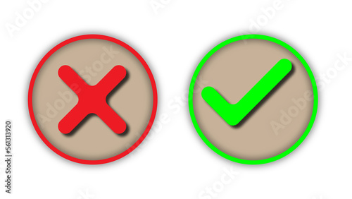 Right wrong icon png in red and green color