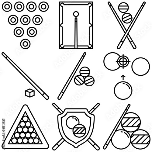 Billiard icon outline style part four