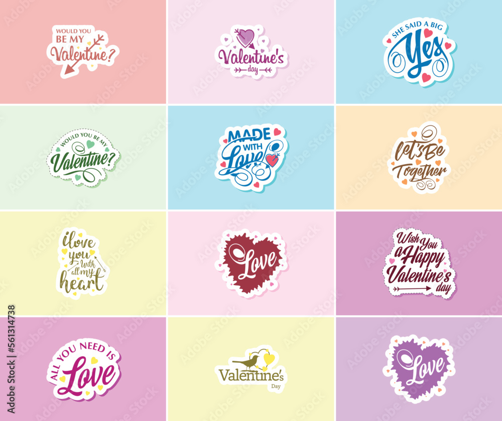 Love is in the Air: Valentine's Day Typography and Graphic Stickers