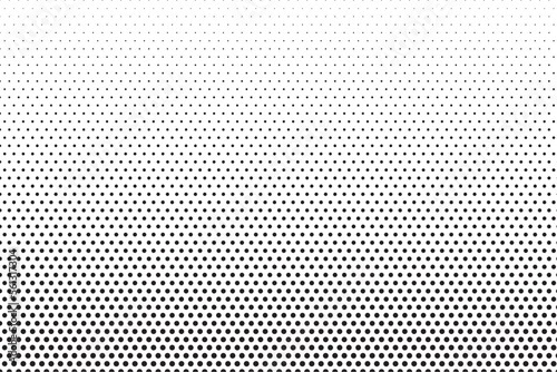Monochrome Dots Background. Fade Texture. Vintage Pop-art Backdrop. Grunge Black and White Overlay. Vector illustration.