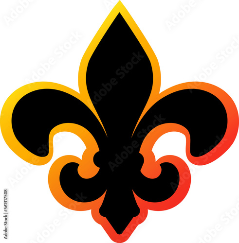 Fleur De Lis icon Royal french heraldic symbol New Orleans symbol of support and recover Design element