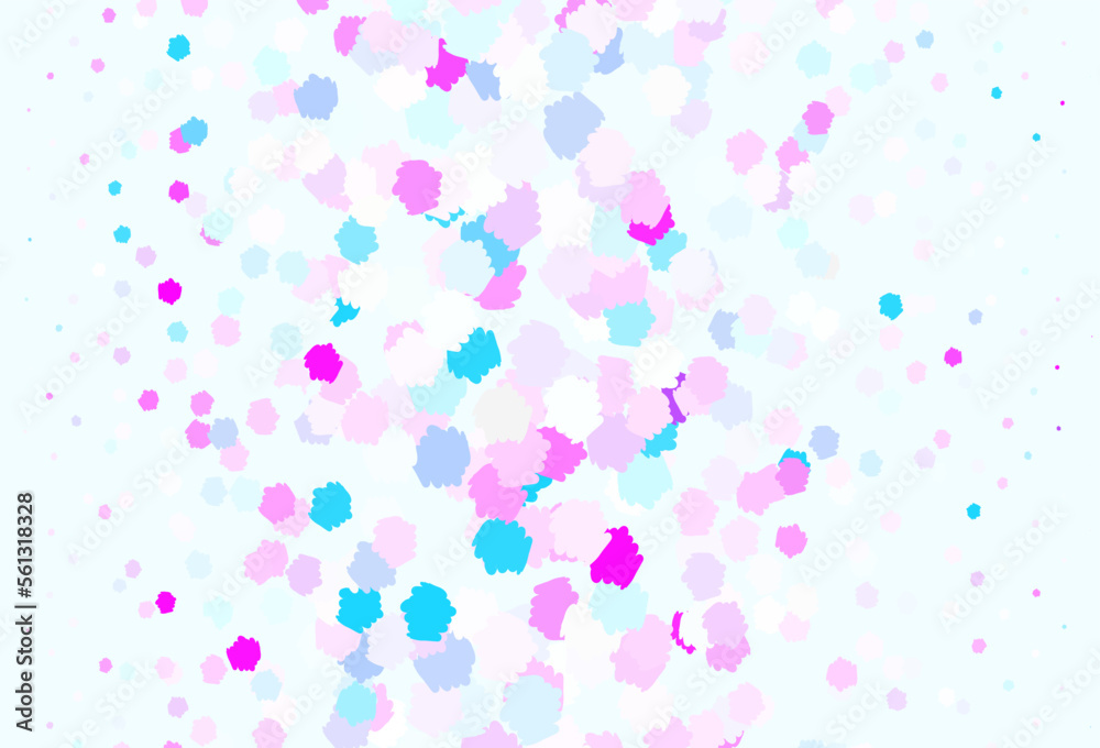 Light Pink, Blue vector template with chaotic shapes.