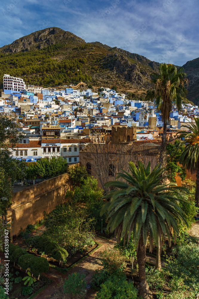 Morocco. Chefchaouen. The colored houses of the village