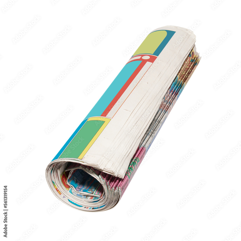 Rolled newspapers in PNG isolated on transparent background Rolled newspapers in PNG isolated on transparent background