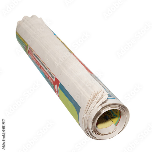 Obraz na płótnie Rolled newspapers in PNG isolated on transparent background w salonie