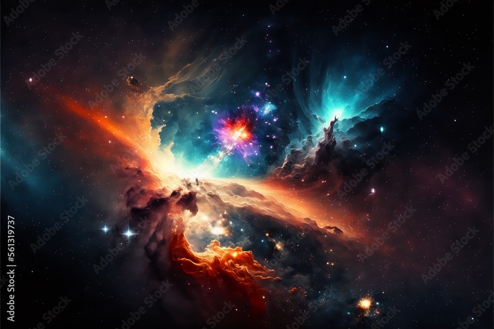 Magnificent and mysterious deep space galaxy background