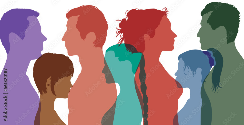 Multicultural and multiracial society. Diversity people Multicultural and multiracial society. Diversity people