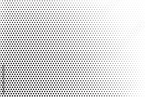 Monochrome Dots Background. Fade Texture. Vintage Pop-art Backdrop. Grunge Black and White Overlay. Vector illustration. 
