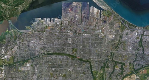 Canvas Print Toronto city Canada HD High Resolution Satellite Image zoom in view