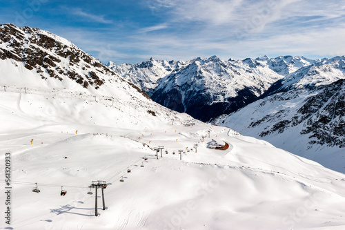 Ski resort of Obergurgl in Austria. One of highest in the country.
