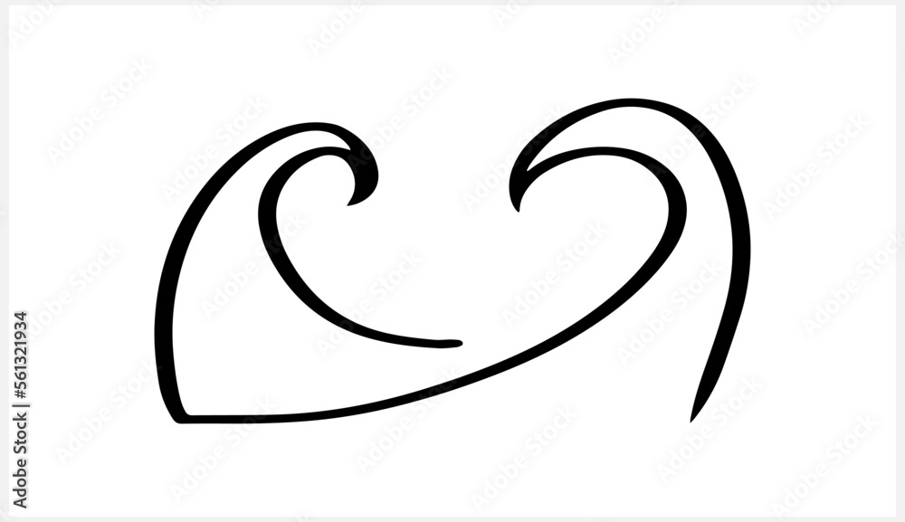 Sketch water wave clipart isolated. Hand drawn art line. Vector stock illustration. EPS 10 Sketch water wave clipart isolated. Hand drawn art line. Vector stock illustration. EPS 10