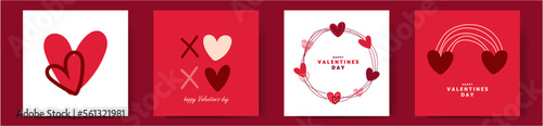 Valentine's day set. Vector illustrations for greeting cards, backgrounds, posters.