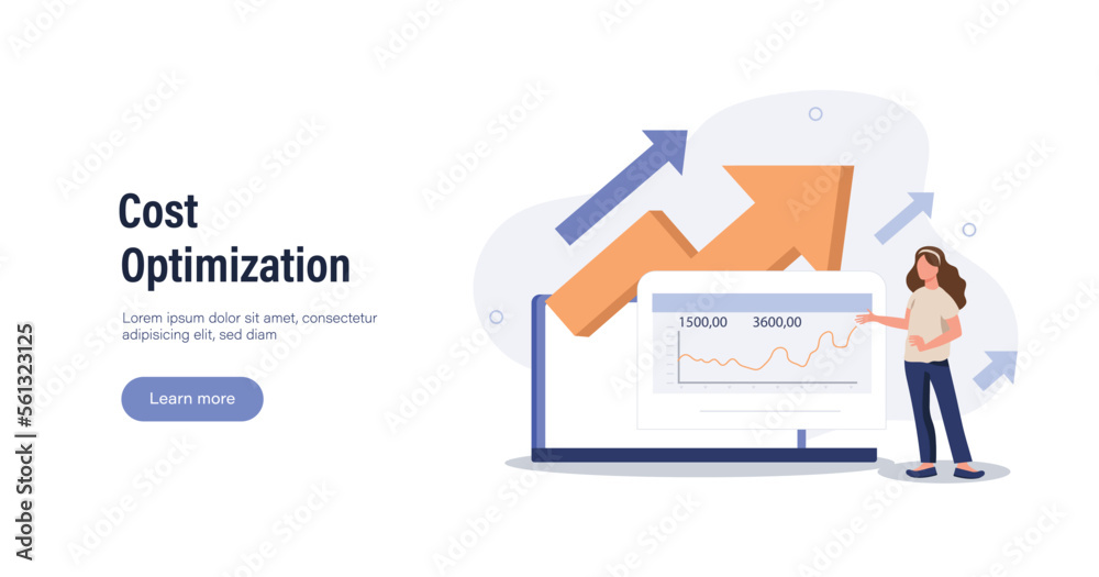 Cost optimization concept. Idea of financial and marketing strategy. Cost and income balance. Spending and cost reduction, while maximizing business value. Isolated flat illustration vector Cost optimization concept. Idea of financial and marketing strategy. Cost and income balance. Spending and cost reduction, while maximizing business value. Isolated flat illustration vector