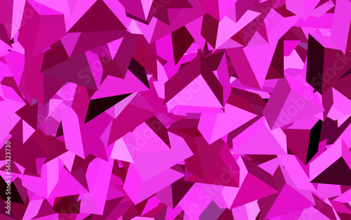 Dark Pink vector template with crystals, triangles.