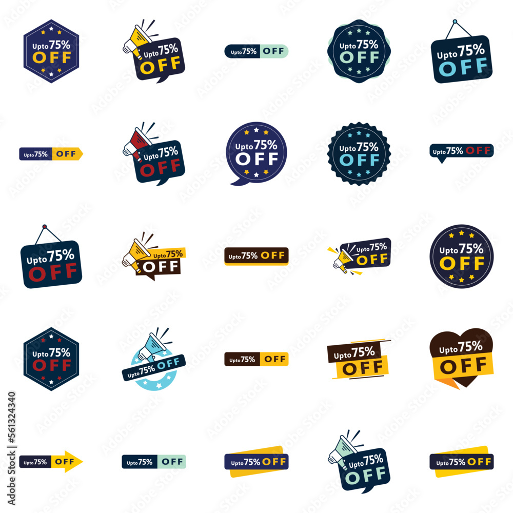 25 Editable Vector Designs in the Up to 70% Off Bundle Perfect for Personalized Sale Promotions