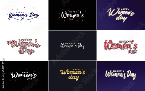 International Women s Day vector hand written typography background