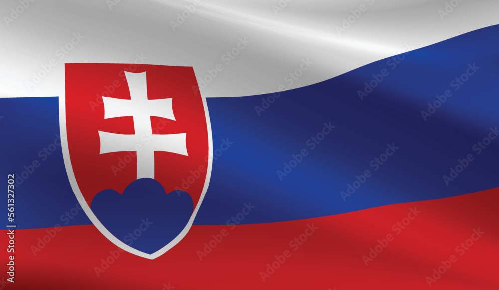 Slovakia flag background.Waving Slovakia flag vector