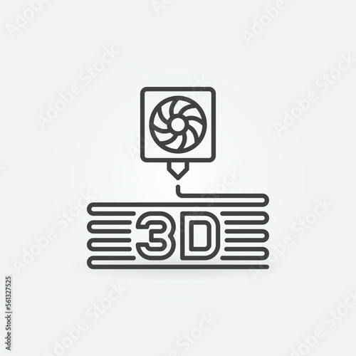 3D Printer Extruder vector Printing concept thin line icon photo
