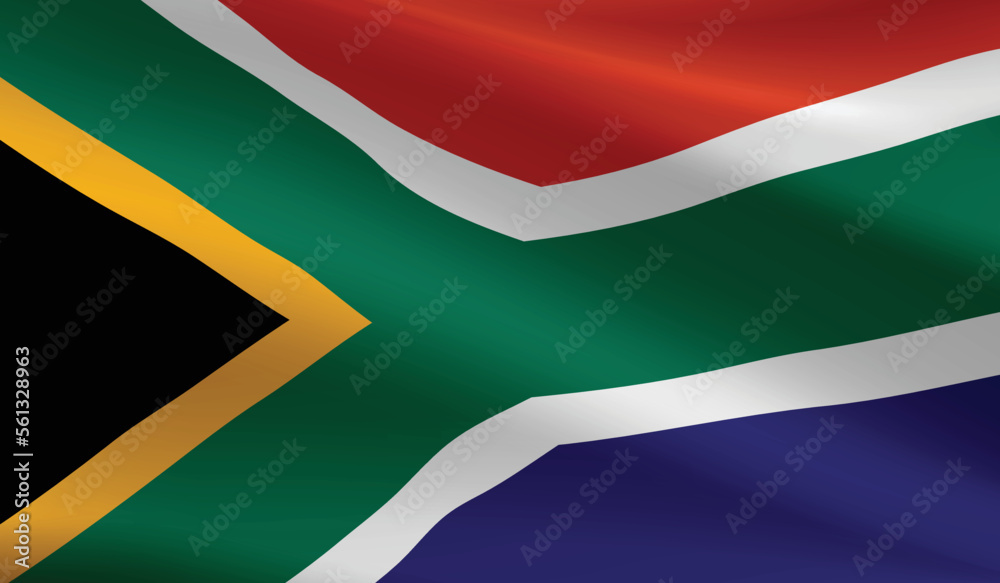 Fototapeta premium South Africa flag background.Waving South African flag vector